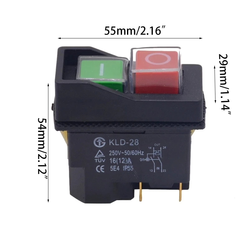 4Pin KLD-28 Водонепроницаемый электромагнитный кнопочный выключатель Предохранительный выключатель